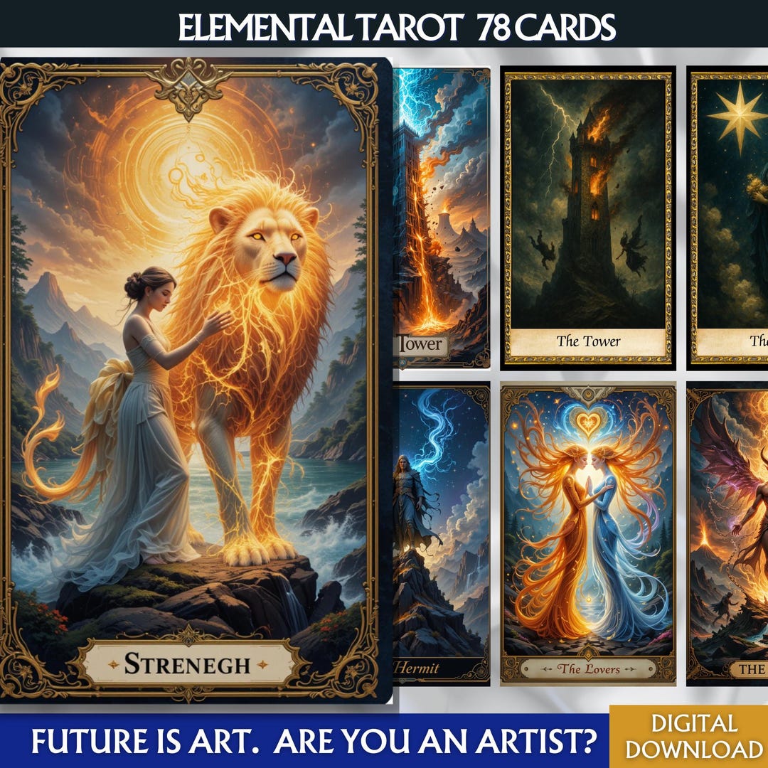 Celestial Tarot Deck Digital Download Printable Tarot Cards Spiritual ...