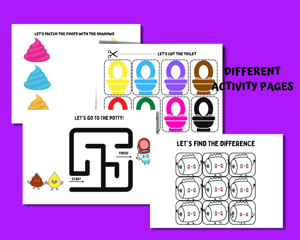 Printable Potty Training Activity Book for Kids Toilet - Etsy