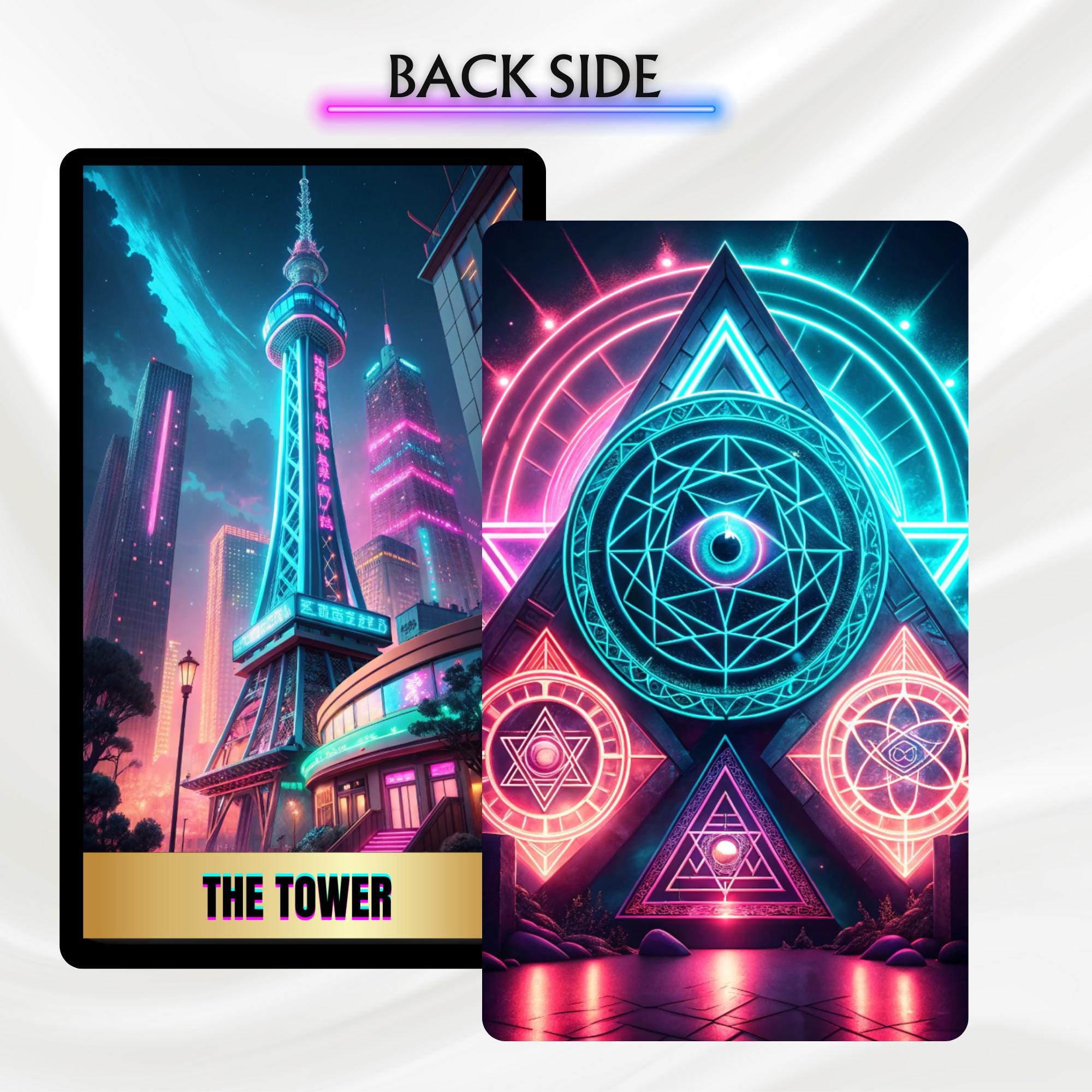 Digital Cyberpunk Tarot Deck Neon Tarot Cards Deck Printable Fulldeck ...