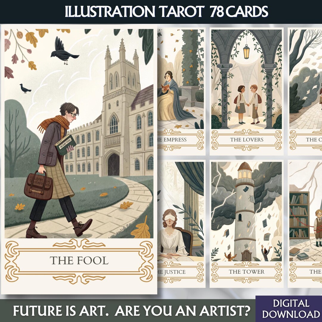 Beautiful Tarot Cards Deck Unique Tarot Cards Digital Tarot Card Deck ...