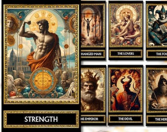 78 Tarot Cards Deck Renaissance tarot deck Digital Tarot deck Printable tarot cards, printable oracle deck, Mythological tarot deck Beginner