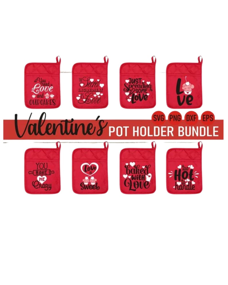 Valentine Pot Holder SVG Bundle Potholder SVG Oven Mitt SVG - Etsy