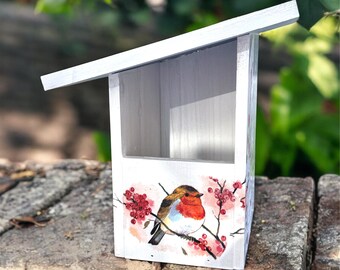 Robin Nesting Box, Bird Houses, Gardener Gifts, Robins Appear, Remembrance Decor