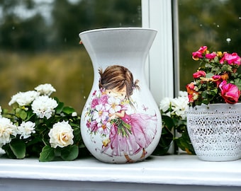 Vaso bouquet, ragazza di fiori, atouchofcraftdesign, vaso per bambini, vaso di vetro, vaso per fiori, vasi graziosi, vasi unici, idee regalo per la sorella