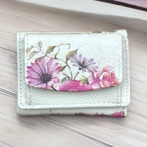 Porte-monnaie fleuri, Portefeuille en cuir PU, Porte-monnaie pour femme, Porte-monnaie rose, Porte-monnaie, Porte-monnaie unique, Cadeau pour maman, Cadeau pour soeur, Portefeuilles floraux