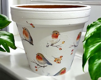 Maceta Robin, maceta de terracota, maceta para plantas, decoración de jardín.