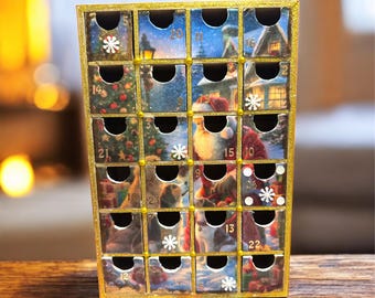 Calendario de Adviento para Perros, Calendario de Adviento de Madera, Calendario de Adviento Reutilizable, Reliquia Familiar, Regalo de Navidad para Perros, Regalo para Perros, Mamá de Perro