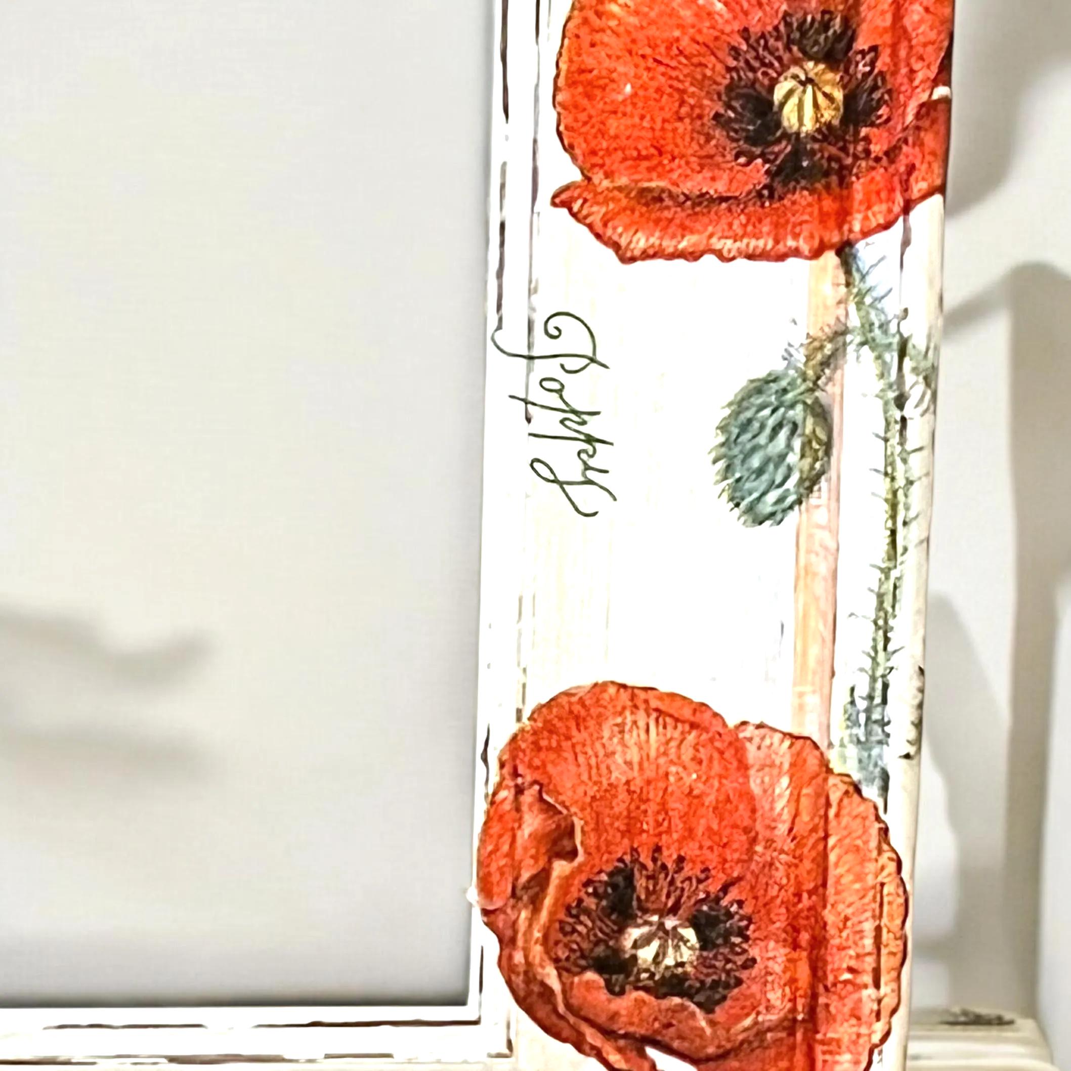 Poppy Photo Frame, Photo Frame, Wooden Photo Frame, Poppy Gifts, Poppy ...