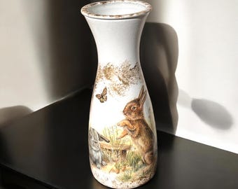Bunny Vases, Tall Vases, Glass Vases, Rabbit Vase, Vase for Flowers, Rustic Vases, Bunny Decor, Home Decor, Bunny Gifts, Gift for Mum, Gifts