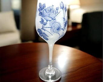 Copa de vino estilo chinoiserie, copa de vino, regalos estilo chinoiserie