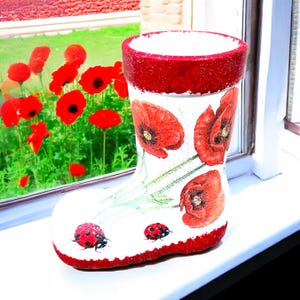 Vaso de papoula, vaso de borracha, vaso de botas de chuva, presentes de papoula, vasos exclusivos, vasos de plantas exclusivos, presente para mãe, porta-canetas, presentes para professores