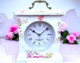 Reloj de repisa, reloj floral, reloj de repisa, reloj único, relojes para repisa, reloj para repisa, decoración del hogar, regalo del Día de la Madre, regalo para mamá