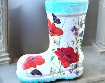 Maceta Wellington, mini maceta Wellie, regalos de botas, macetas de amapolas, para que no lo olvidemos