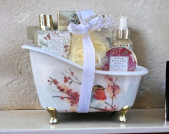 Coffret cadeau d'articles de toilette Robin Bath faits main - Soins de la peau et essentiels de détente naturels inspirés du spa