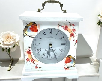 Mantle Clock, Mantel Clock, Robin Clock, Clocks for Mantel, Robin Gifts, Unique Clock, Antique Clock, Ticking Clocks, Vintage Clock, Clocks