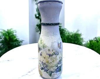 Jarrón para flores, Jarrón floral, Jarrón de cristal, Jarrón alto, Jarrón floral vintage, Jarrón bonito, Regalo para mamá, Decoración floral, Regalo floral, Jarrón bonito