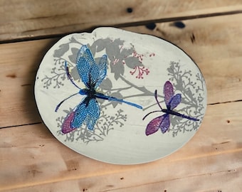 Dragonfly Pebble Art and Paperweights - Coastal Decor and Unique Dragonfly Gifts