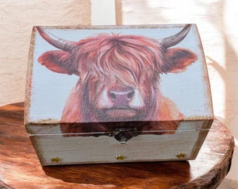 Joyero de vaca de las Tierras Altas, joyero, regalos de vaca de las Tierras Altas