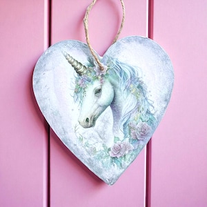 Wooden Heart, Unicorn Decor, Girls Bedroom Decor, Unicorn Gifts, Unicorn Wall Decor, Unicorn Art, Unicorn Gift for Girls, Gift for Daughter