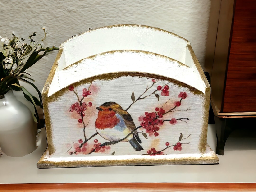 Handcrafted Wooden Robin Letter Rack Unique Home Office Organizer for ...