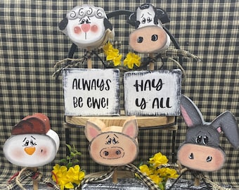 Farm Animal Dowels Digital Download Pattern