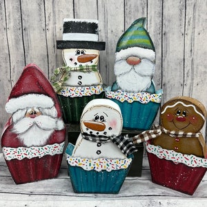 Christmas Winter Cupcake Characters Digital Download Pattern