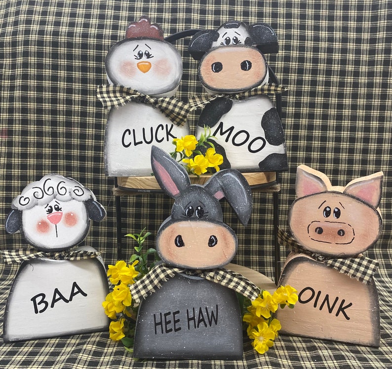 Farm Animal Bobble Head Digital Download Pattern Etsy