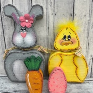 Spring Bunny and Chick Bobblehead Digital Download Pattern