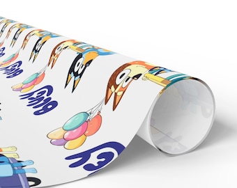 Papel de regalo, papel de regalo de cumpleaños azul, embalaje de regalo, artículos para fiestas, decoración de regalos, papel de celebración