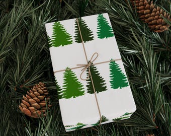 Christmas Tree Pattern Gift Wrap - Festive Holiday Paper