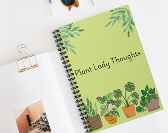 Plant Lady Thoughts Spiral Notebook | Green Houseplant Journal