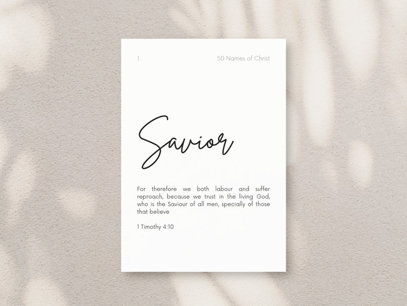 50 Names of the Savior Cards, Names of the Savior, Jesus Christ, Jesus ...