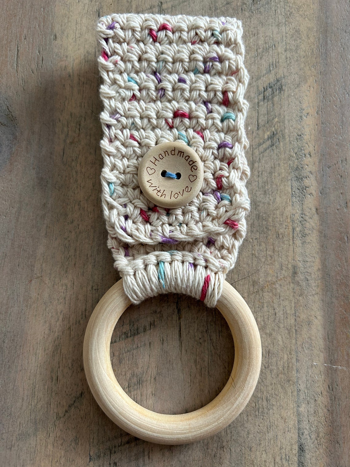 Crocheted Hanging Kitchen Towel Ring, Crocheted Towel Holder, Crocheted Tea Towel Wood Ring Etsy