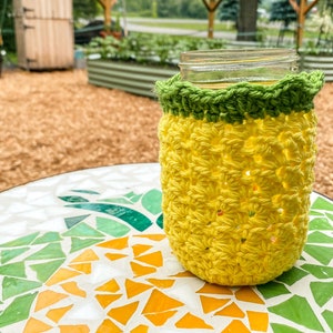 Mason Jar Cover, Mason Jar Cozy, Pint Jar Cozy, Mason Jar Sleeve, Summer Drink Cozy