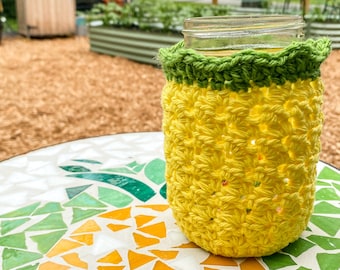 Mason Jar Cover, Mason Jar Cozy, Pint Jar Cozy, Mason Jar Sleeve, Summer Drink Cozy