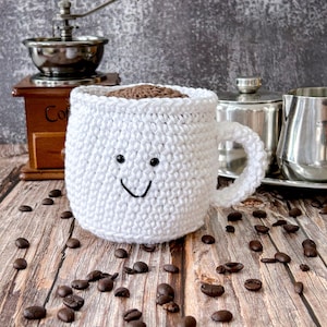Taza de café de peluche, café de apoyo emocional