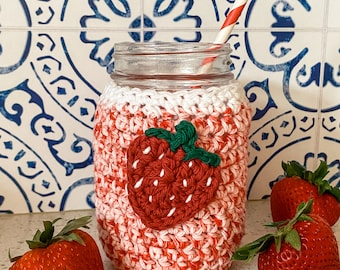 Mason Jar Cover, Mason Jar Cozy, Pint Jar Cozy, Mason Jar Sleeve, Summer Drink Cozy