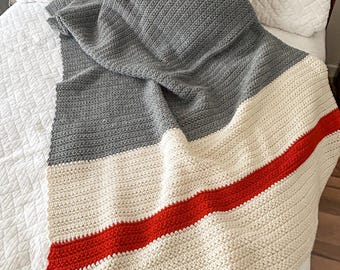 Throw Blanket: Crochet, Handmade, Canadian Decor, Farmhouse Chic