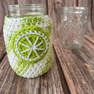 Mason Jar Cover, Mason Jar Cozy, Pint Jar Cozy, Mason Jar Sleeve, Summer Drink Cozy