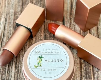 Lip Scrub: Sugar Scrub, Natural, Handmade, Mojito and Sweet Orange - US Tariff Free