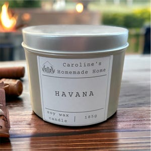 Soy Wax Candle: Hand Poured Candle, 8 oz Tin, Havana - US Duty Free