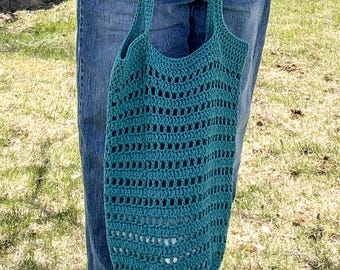 Market Tote Bag: Crochet, Handmade, Cotton Shoulder Bag - US Tariff Free