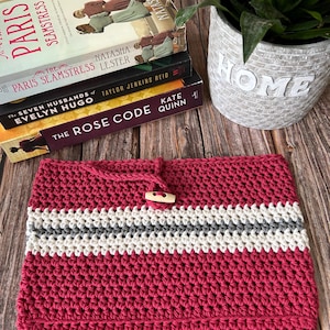 Crocheted Book Cover, Book Sleeve, Striped