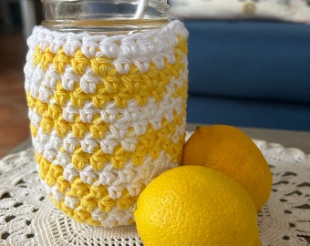 Mason Jar Cover, Mason Jar Cozy, Pint Jar Cozy, Mason Jar Sleeve, Summer Drink Cozy