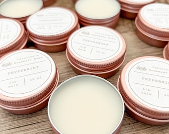 Lip Balm, Natural Moisturizing Nourishing Lip Butter, Reusable Tin, Multiple Flavors, 20ml