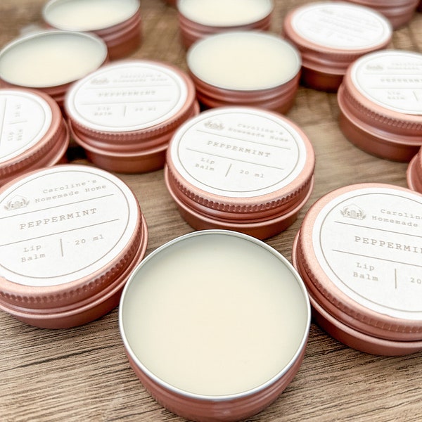 Lip Balm, Natural Moisturizing Nourishing Lip Butter, Reusable Tin, Multiple Flavors, 20ml