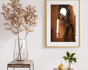 Fotografía de ruinas romanas: Arte de pared de ladrillo texturizado (descarga digital)