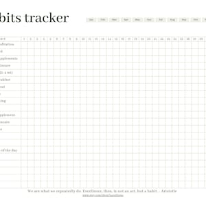 Vanespårare | 12-månaders självförbättringskalender | Mall för atomär vanehantering