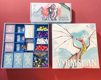Wyrmspan + Dragon Academy Expansion Insert, 3D Printed Organizer, Holds Sleeved Cards