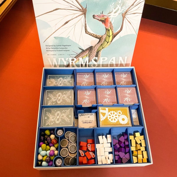 Wyrmspan Insert, 3D Printed Organizer, Holds Sleeved Cards